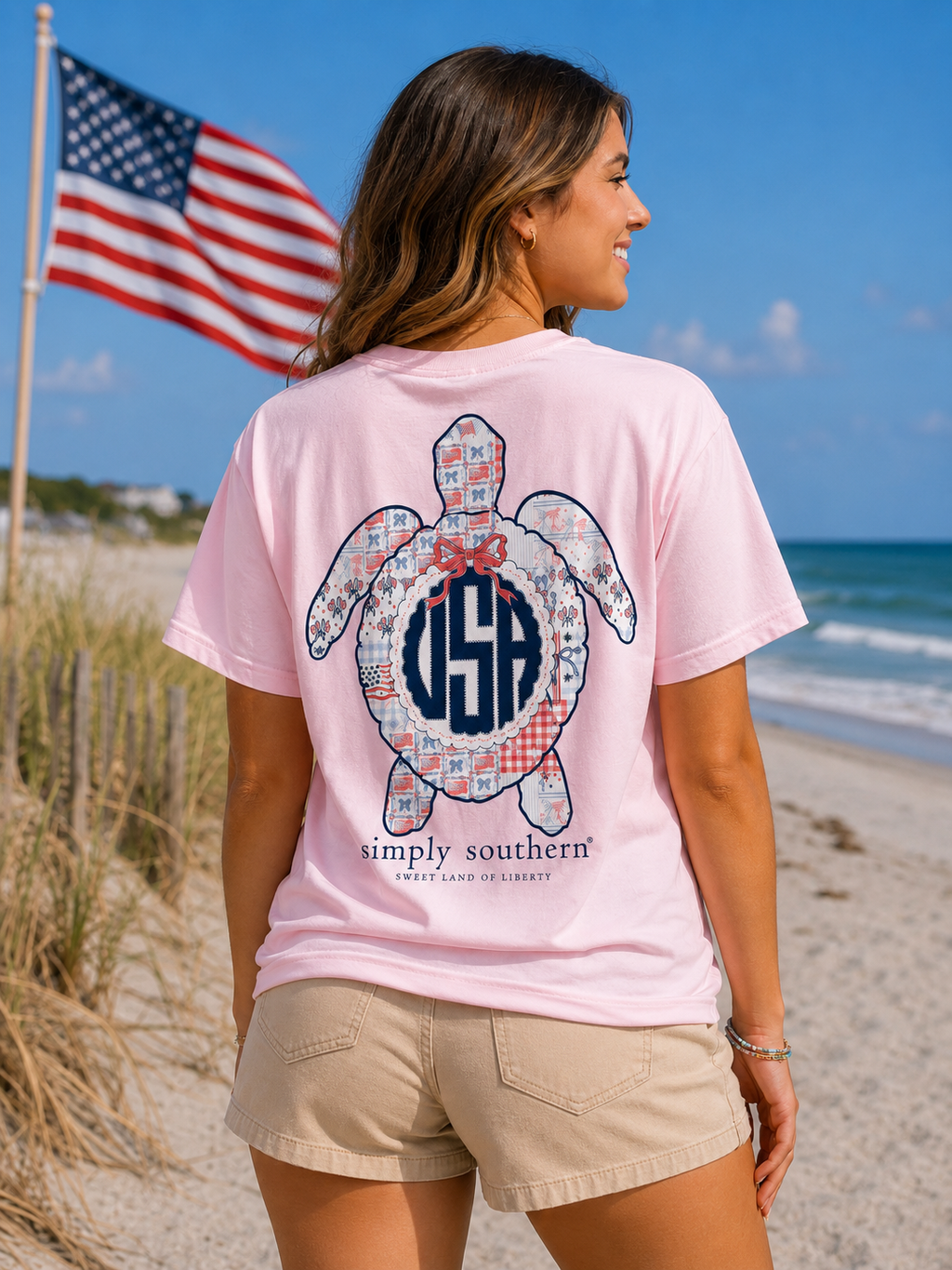 Simply Southern USA Turtle Peony - Adult & Kids T-Shirts, Sweatshirts & Hoodies apparel design preview 1