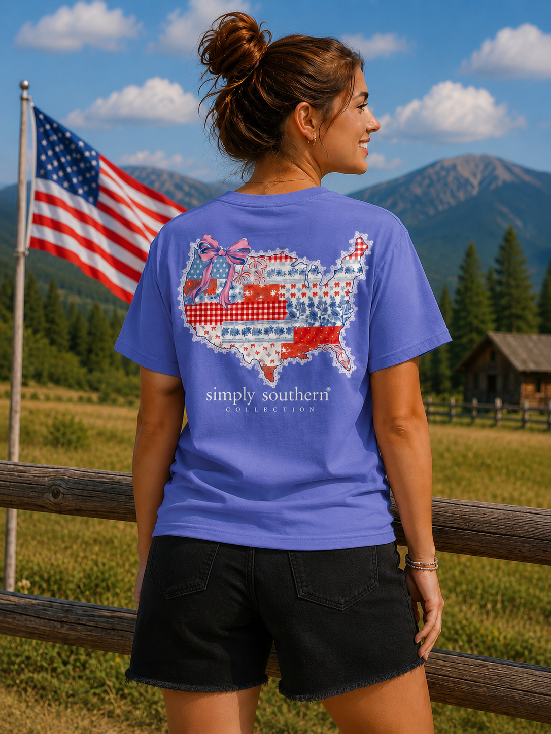 Simply Southern USA Patch Bali - Adult & Kids T-Shirts, Sweatshirts & Hoodies apparel design preview 1