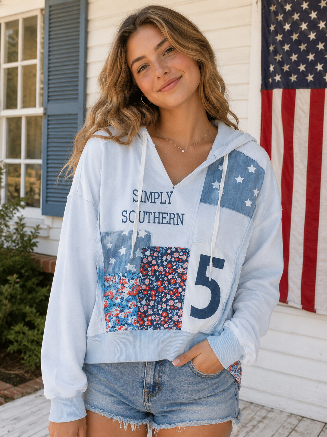 Simply Southern USA Patchwork - Adult & Kids T-Shirts, Sweatshirts & Hoodies apparel design preview 1