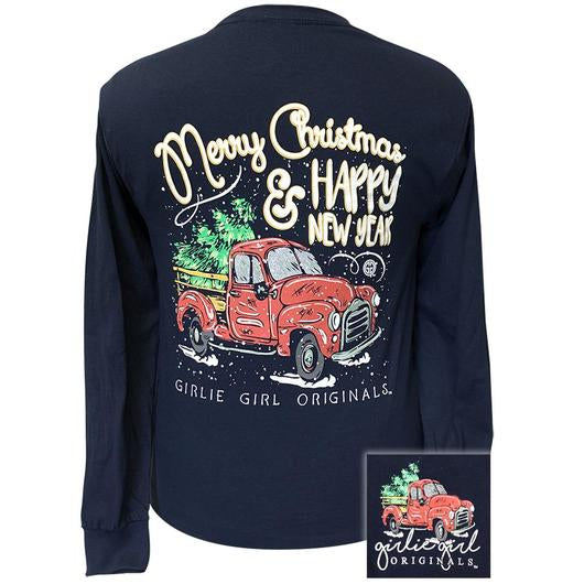 Girlie Girl Originals Preppy Merry Christmas Happy - Adult & Kids T-Shirts, Sweatshirts & Hoodies apparel design preview 1