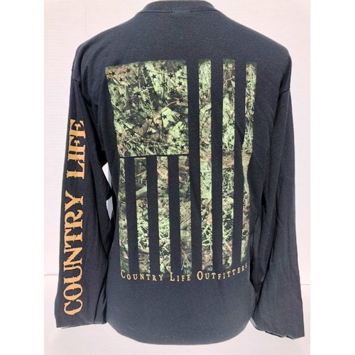 Country Life Outfitters Vintage USA Camo Flag - Adult & Kids T-Shirts, Sweatshirts & Hoodies apparel design preview 1
