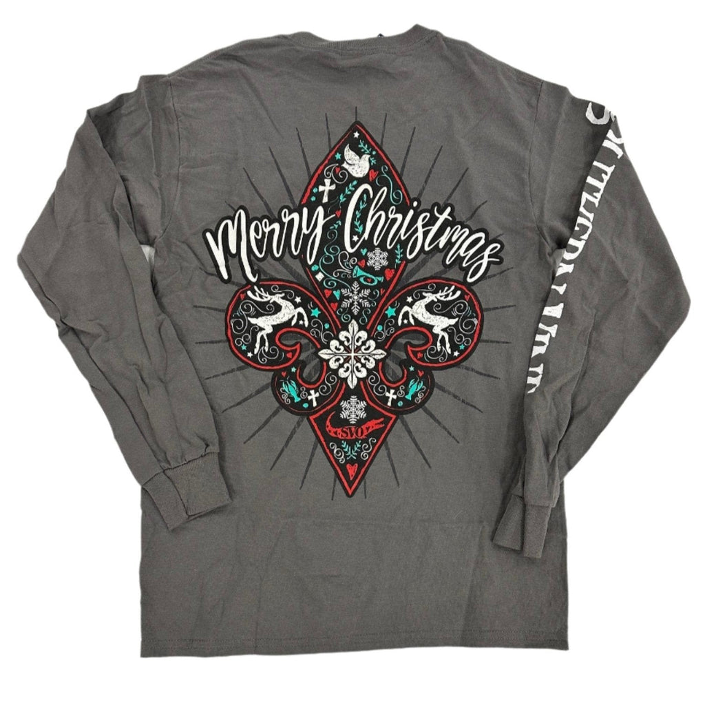 Southern Vine Fleur De Lis Christmas Holiday - Adult & Kids T-Shirts, Sweatshirts & Hoodies apparel design preview 2