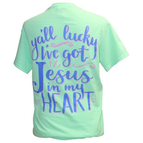 Southern Attitude Preppy Jesus In My Heart - Adult & Kids T-Shirts, Sweatshirts & Hoodies apparel design preview 2