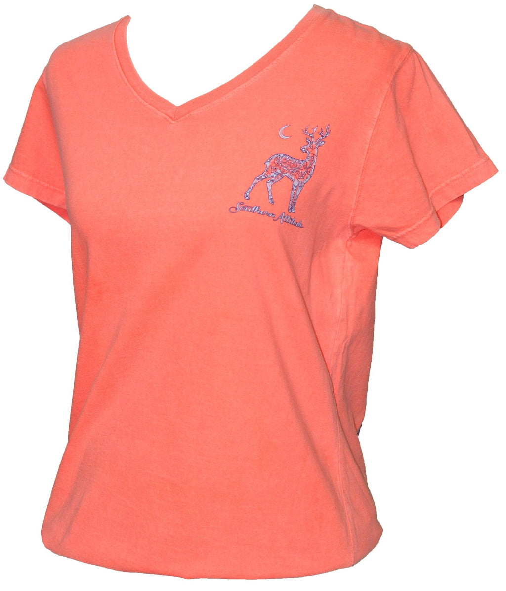 SALE Southern Attitude Mandala Deer Moon V-Neck - Adult & Kids T-Shirts, Sweatshirts & Hoodies apparel design preview 2