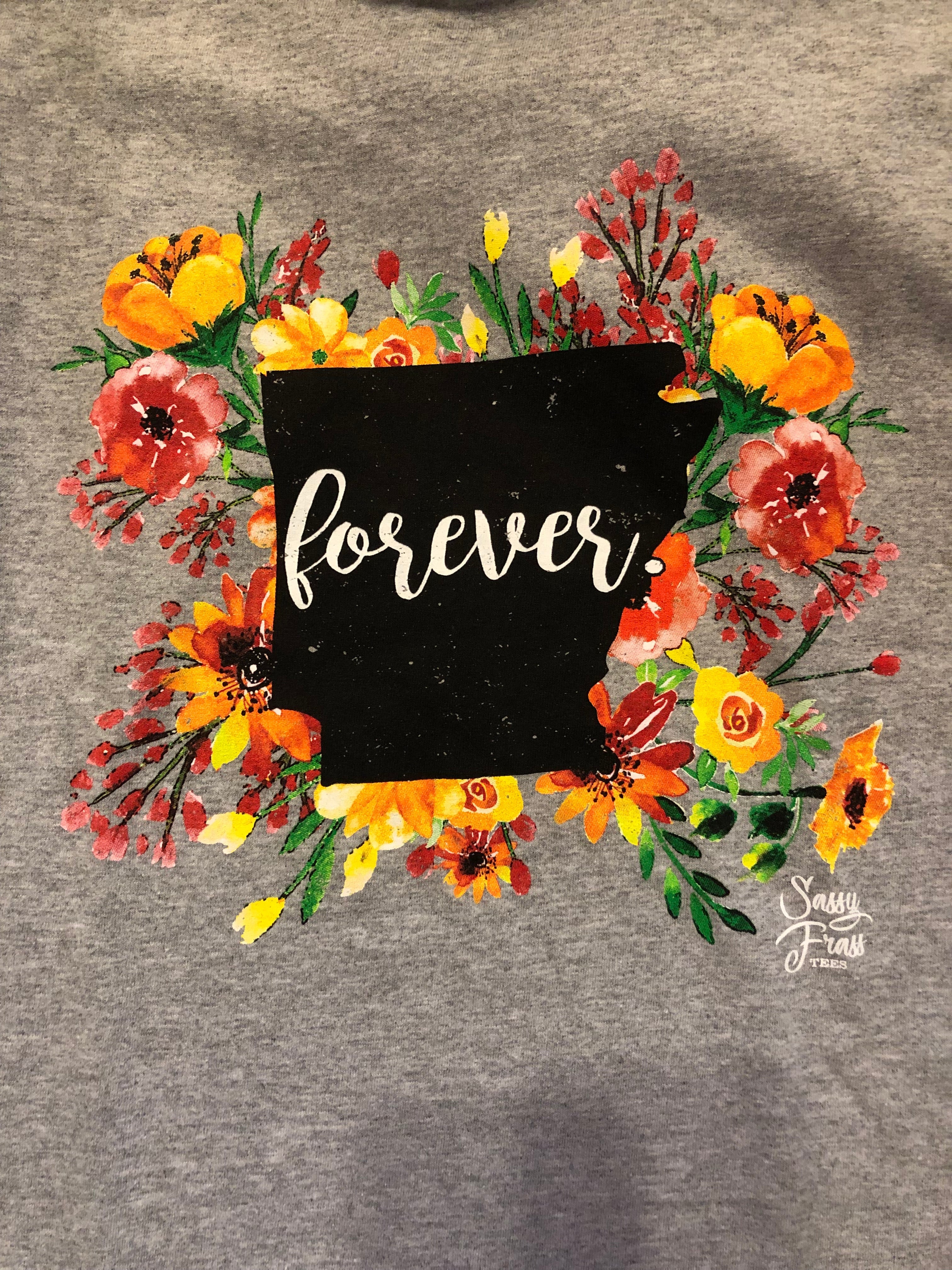 SALE Sassy Frass Arkansas Forever Flowers AR State - Adult & Kids T-Shirts, Sweatshirts & Hoodies apparel design preview 1