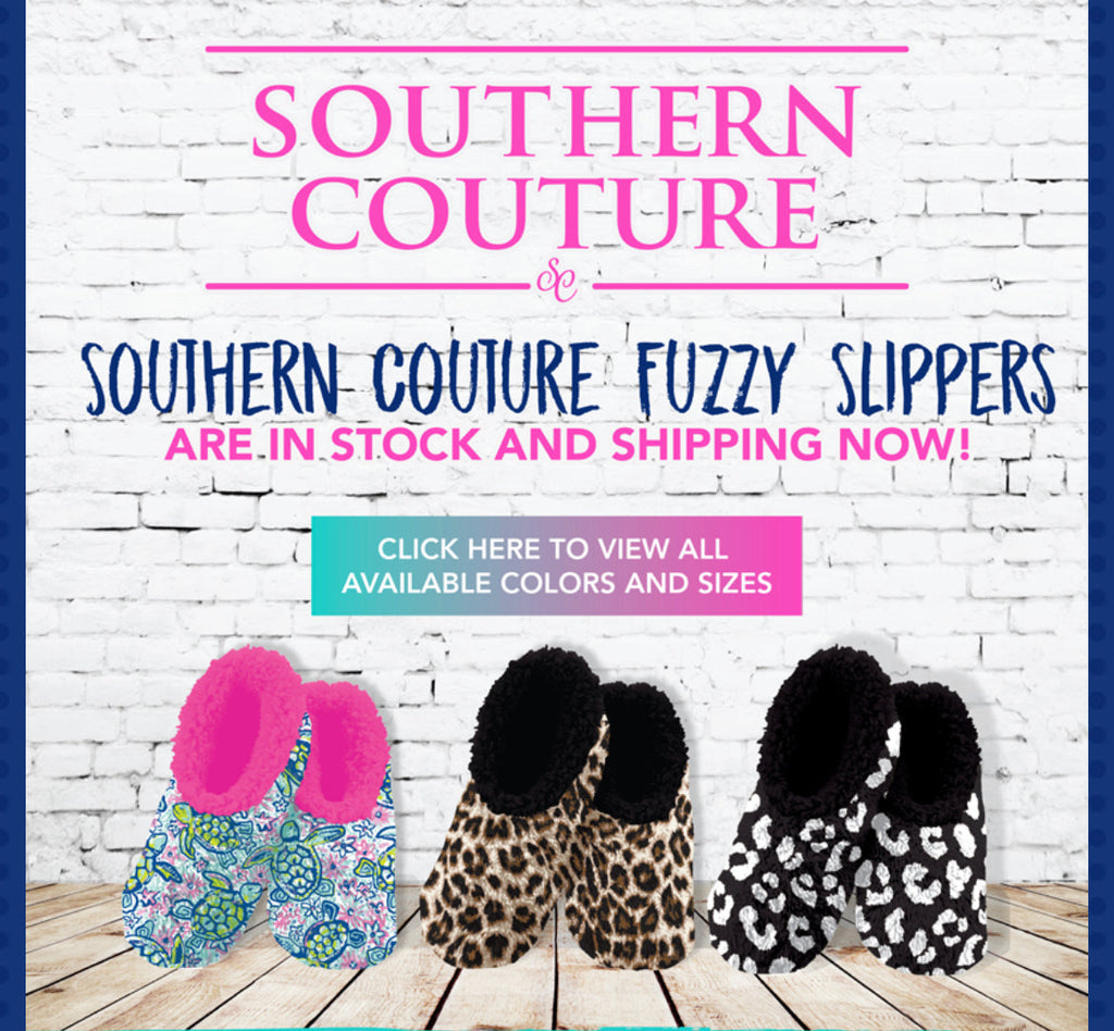 Southern Couture Super Soft Fuzzy Slippers With Grips - Adult & Kids T-Shirts, Sweatshirts & Hoodies apparel design preview 1