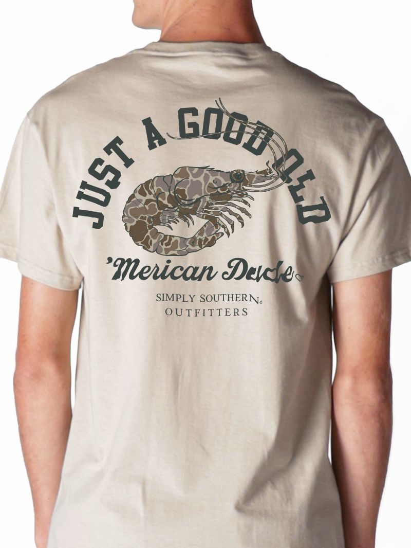 Simply Southern Merican Dude Camo Shrimp - Adult & Kids T-Shirts, Sweatshirts & Hoodies apparel design preview 2
