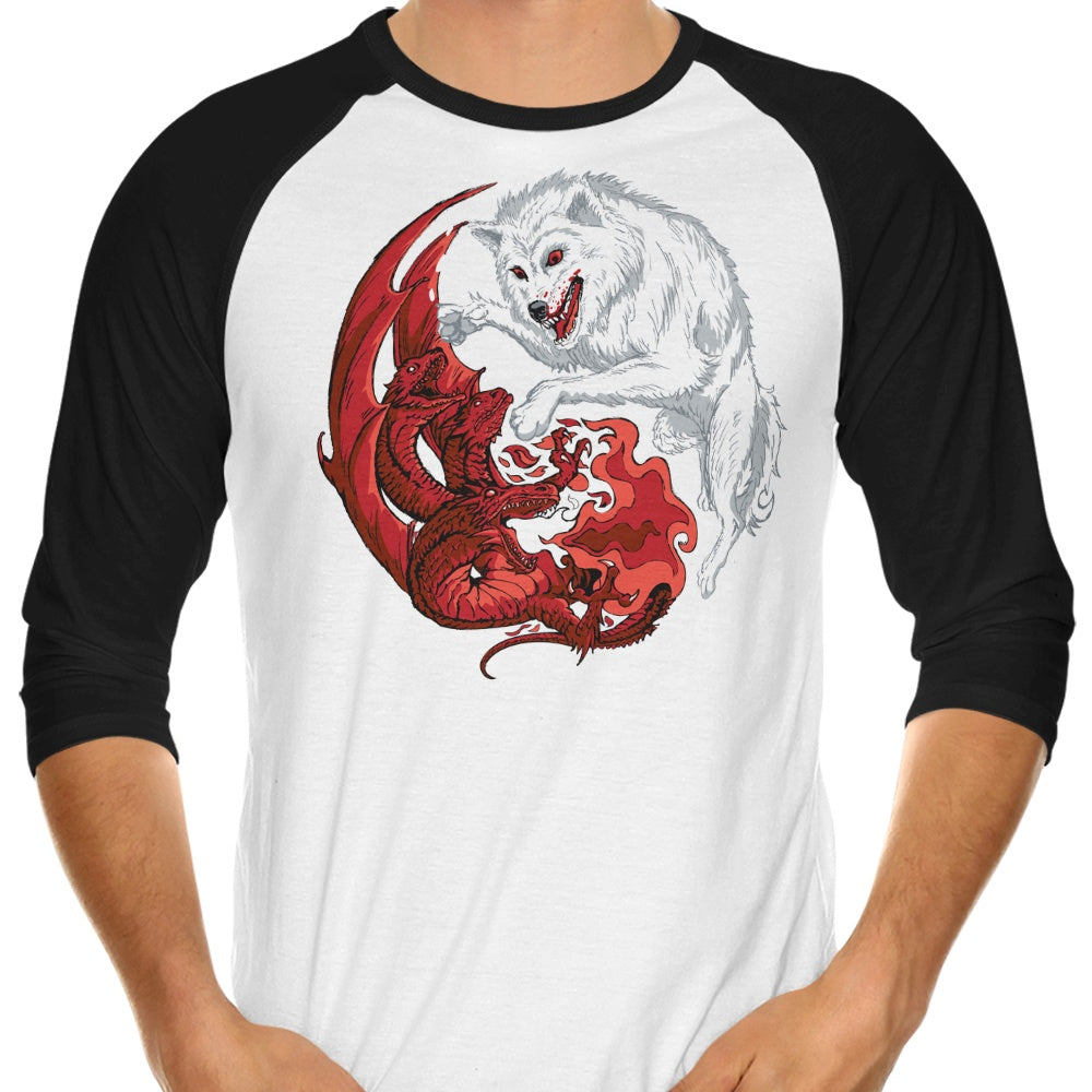 Ice and Fire 3/4 Sleeve Raglan - Adult & Kids T-Shirts, Sweatshirts & Hoodies apparel design preview 1