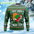 Ight Imma Head Out Santa Funny Ugly Christmas Sweater product image