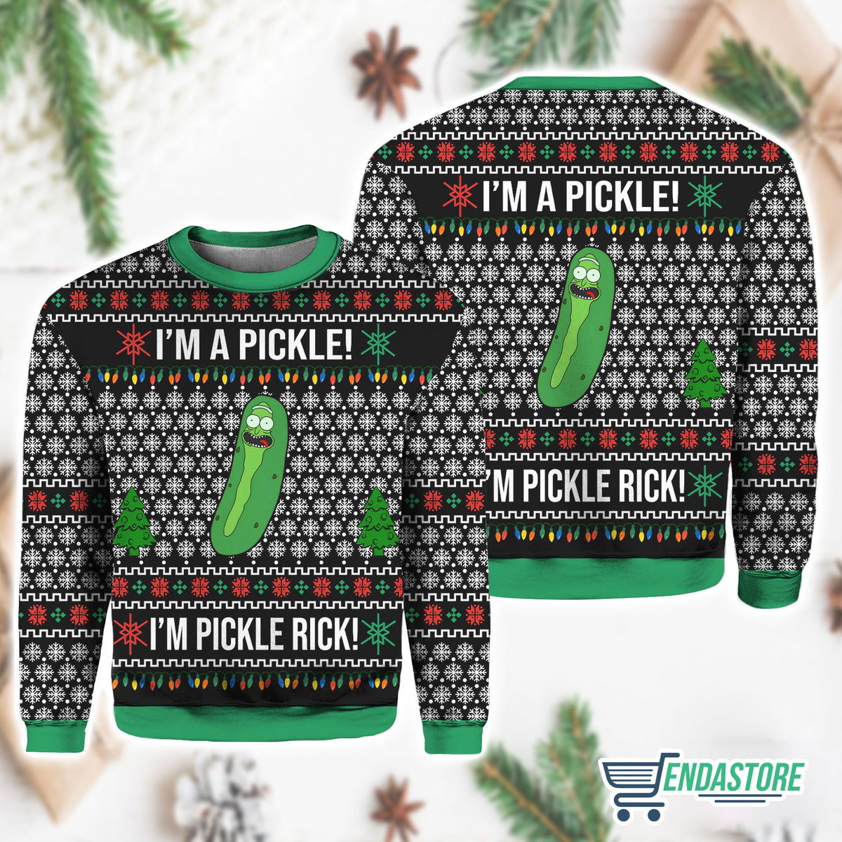 I’m A Pickle I’m Pickle Rick Christmas Sweater product image 3