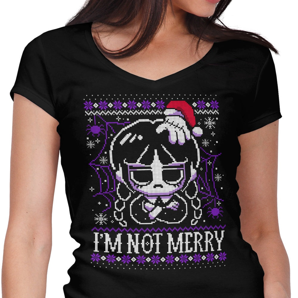 I'm Not Merry Women's V-Neck - Adult & Kids T-Shirts, Sweatshirts & Hoodies apparel design preview 1