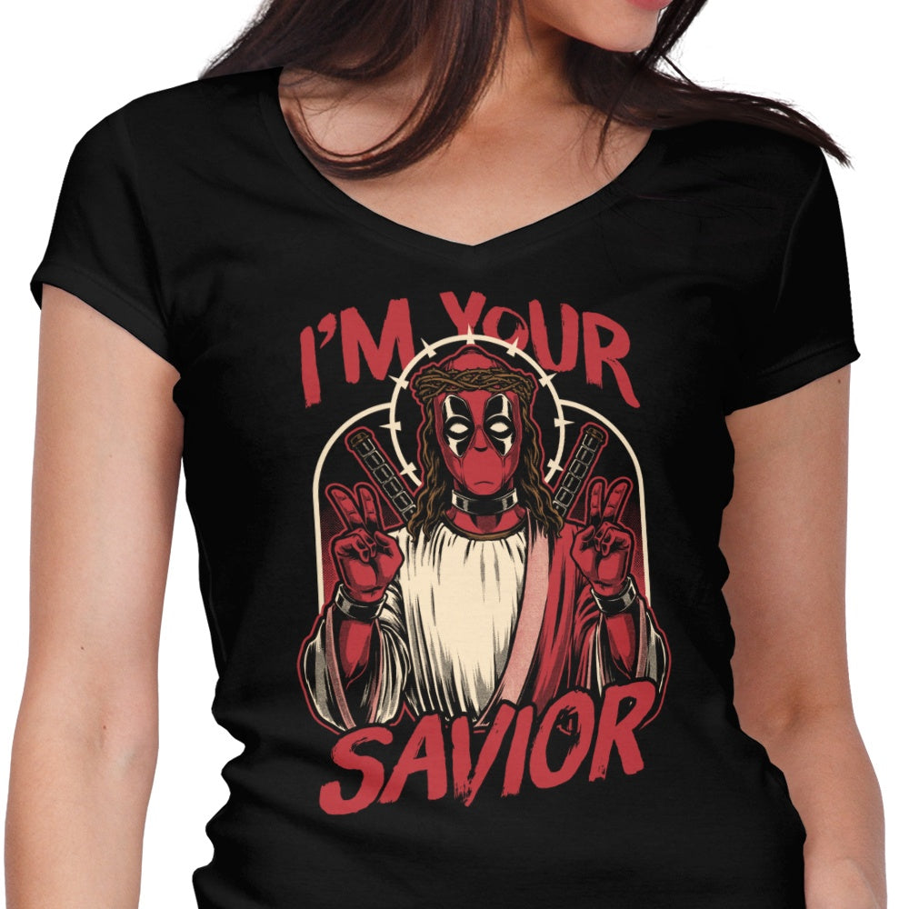 I'm Your Savior Women's V-Neck - Adult & Kids T-Shirts, Sweatshirts & Hoodies apparel design preview 1