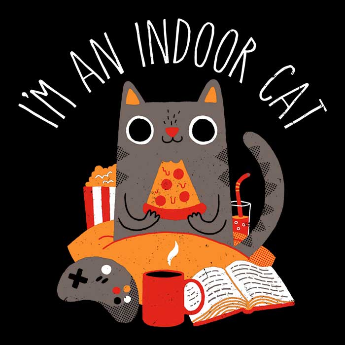 Indoor Cat - Adult & Kids T-Shirts, Sweatshirts & Hoodies apparel design preview 2