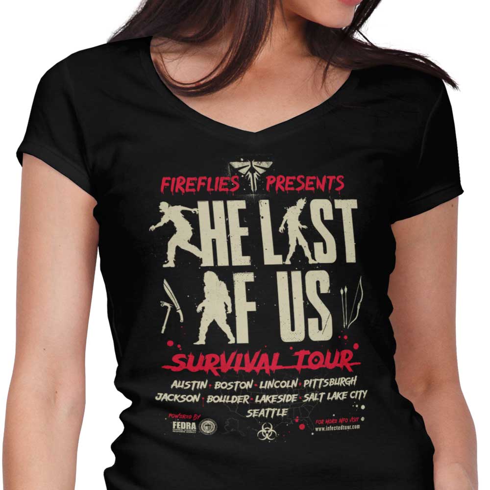 Infected Tour Women's V-Neck - Adult & Kids T-Shirts, Sweatshirts & Hoodies apparel design preview 1