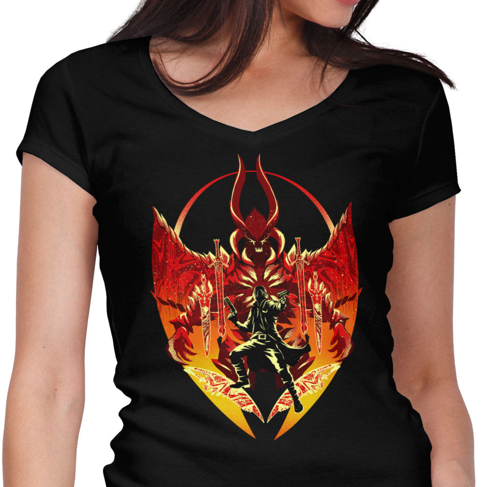 Infernal Heir Women's V-Neck - Adult & Kids T-Shirts, Sweatshirts & Hoodies apparel design preview 1