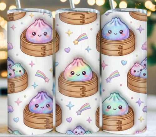 Squishy Dumpling 20 oz Skinny Tumbler Cup With Straw - Adult & Kids T-Shirts, Sweatshirts & Hoodies apparel design preview 1