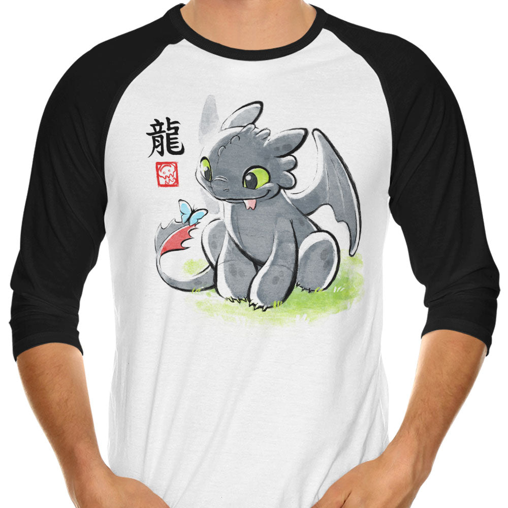 Inked Dragon 3/4 Sleeve Raglan - Adult & Kids T-Shirts, Sweatshirts & Hoodies apparel design preview 1