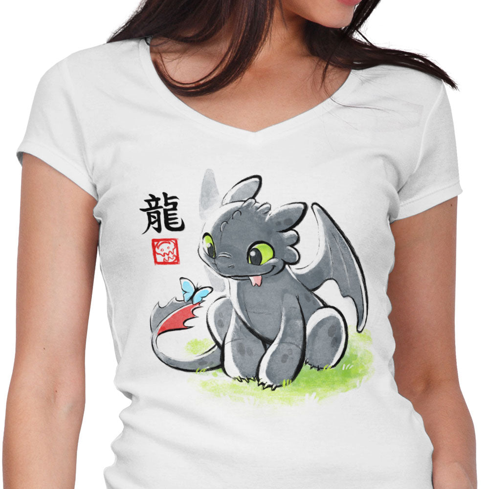 Inked Dragon Women's V-Neck - Adult & Kids T-Shirts, Sweatshirts & Hoodies apparel design preview 1