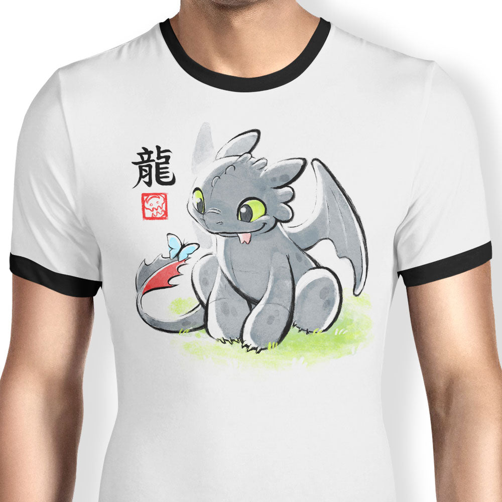 Inked Dragon Ringer - Adult & Kids T-Shirts, Sweatshirts & Hoodies apparel design preview 1