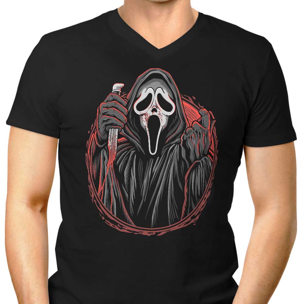 Into Woodsboro Men's V-Neck - Adult & Kids T-Shirts, Sweatshirts & Hoodies apparel design preview 1