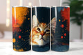 Cat Portrait 20 oz Skinny Tumbler Cup With Straw - Adult & Kids T-Shirts, Sweatshirts & Hoodies apparel design preview 1