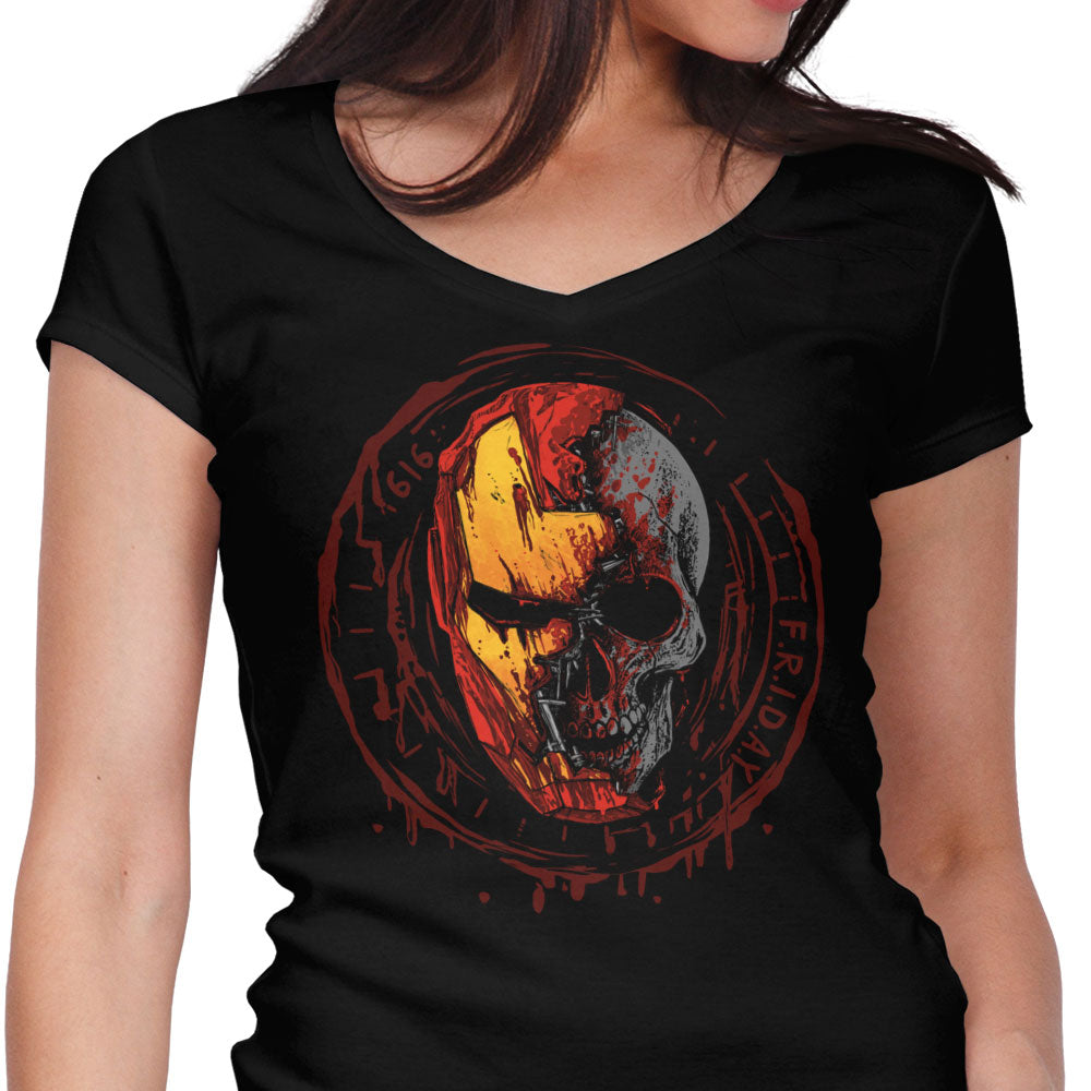 Iron Zombie Women's V-Neck - Adult & Kids T-Shirts, Sweatshirts & Hoodies apparel design preview 1