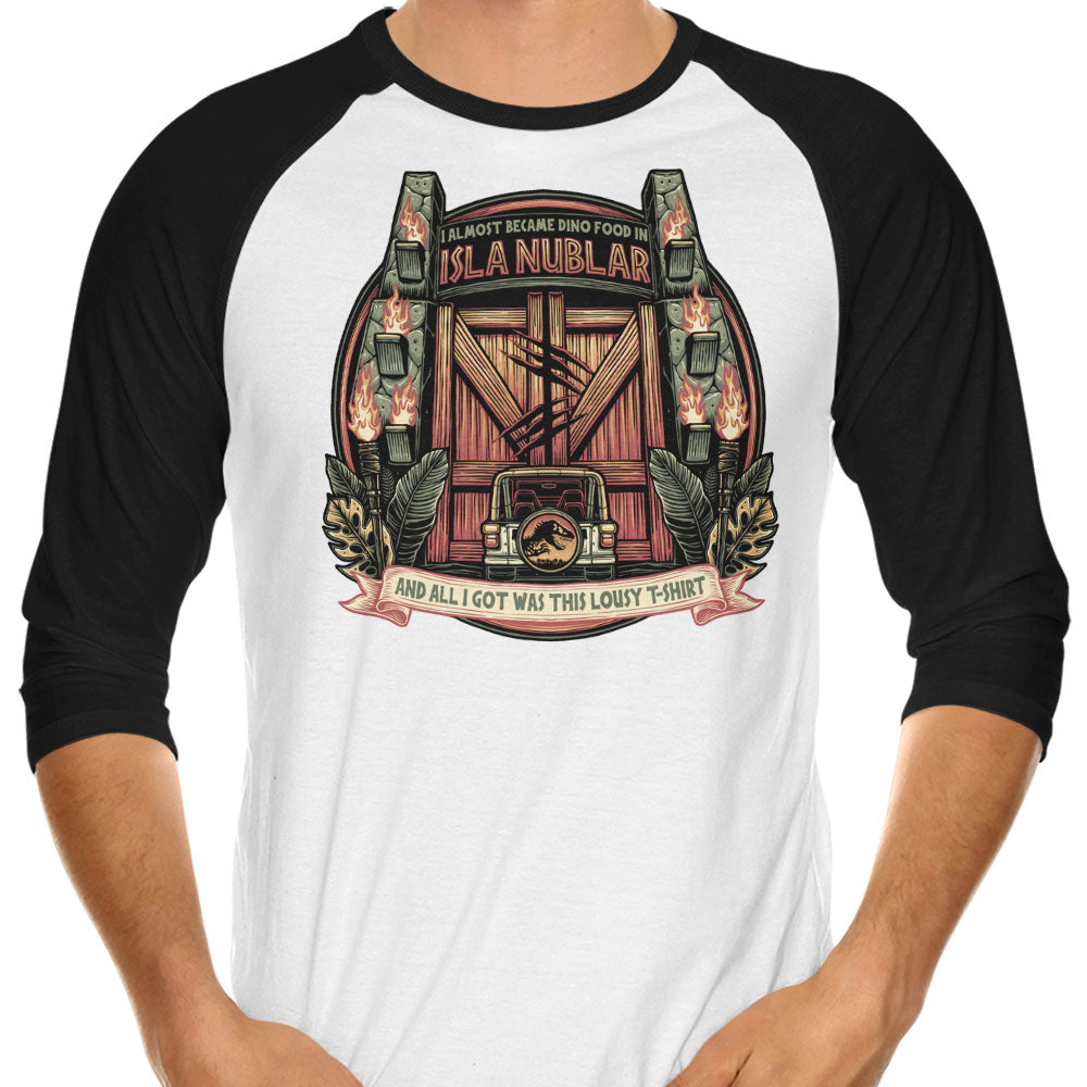 Isla Nublar Souvenir 3/4 Sleeve Raglan - Adult & Kids T-Shirts, Sweatshirts & Hoodies apparel design preview 1