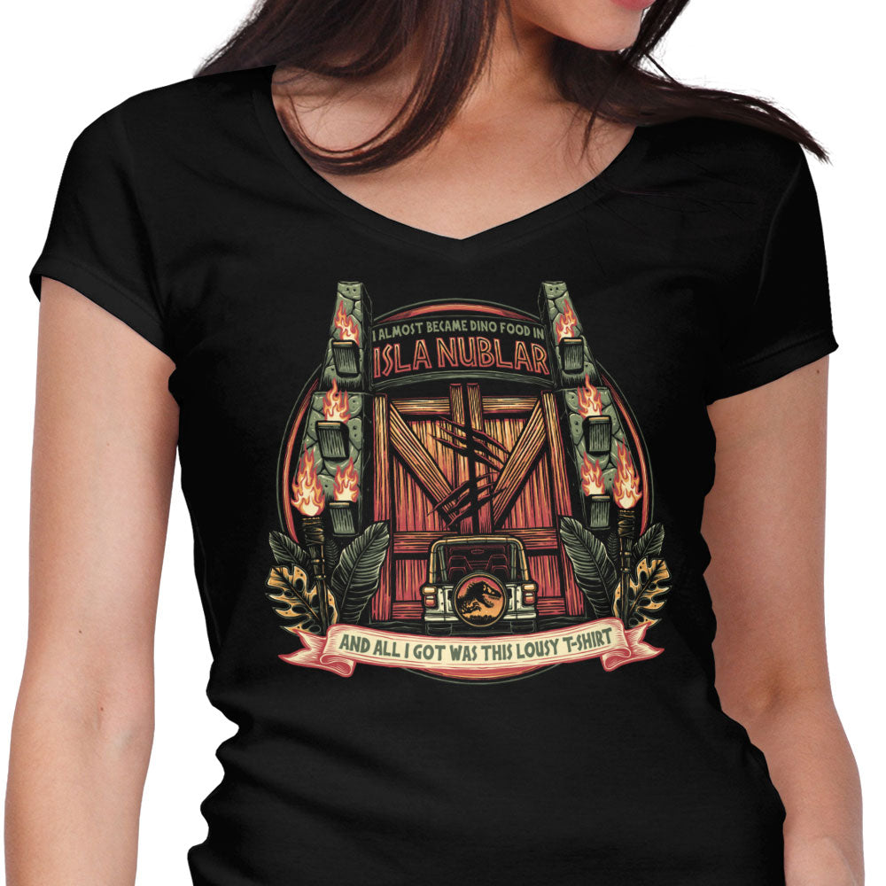 Isla Nublar Souvenir Women's V-Neck - Adult & Kids T-Shirts, Sweatshirts & Hoodies apparel design preview 1