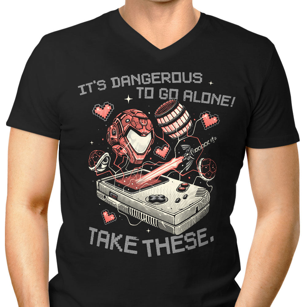 It's Dangerous Take These Men's V-Neck - Adult & Kids T-Shirts, Sweatshirts & Hoodies apparel design preview 1