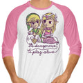 It's Dangerous to Play Alone 3/4 Sleeve Raglan - Adult & Kids T-Shirts, Sweatshirts & Hoodies apparel design preview 1
