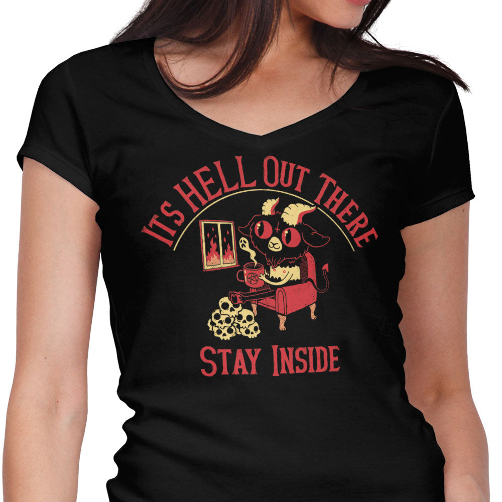 It's Hell Out There Women's V-Neck - Adult & Kids T-Shirts, Sweatshirts & Hoodies apparel design preview 1