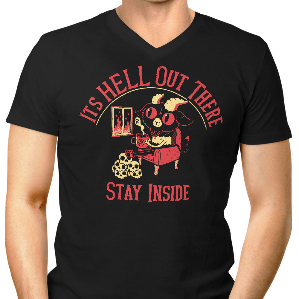 It's Hell Out There Men's V-Neck - Adult & Kids T-Shirts, Sweatshirts & Hoodies apparel design preview 1