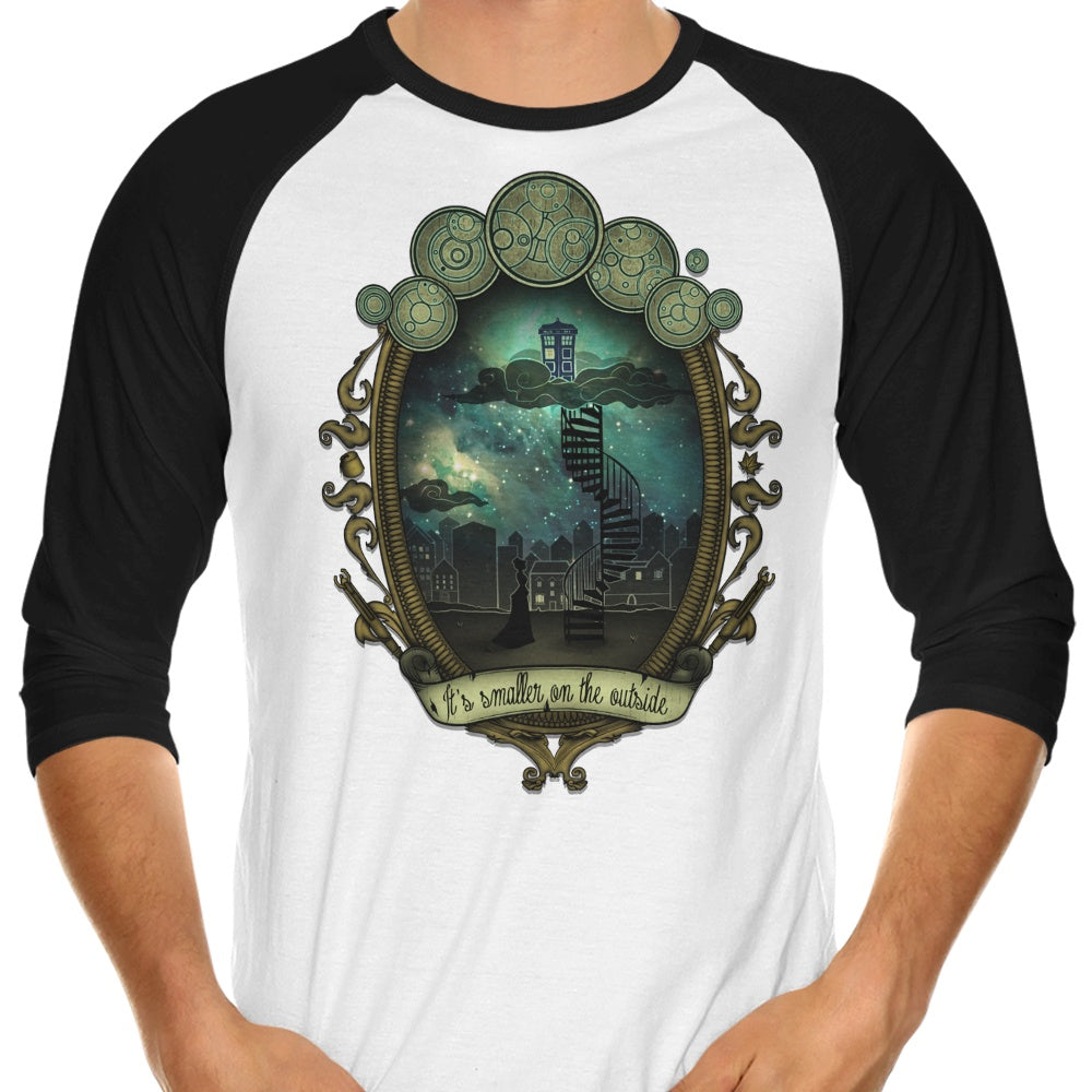 It's Smaller on the Outside 3/4 Sleeve Raglan - Adult & Kids T-Shirts, Sweatshirts & Hoodies apparel design preview 1