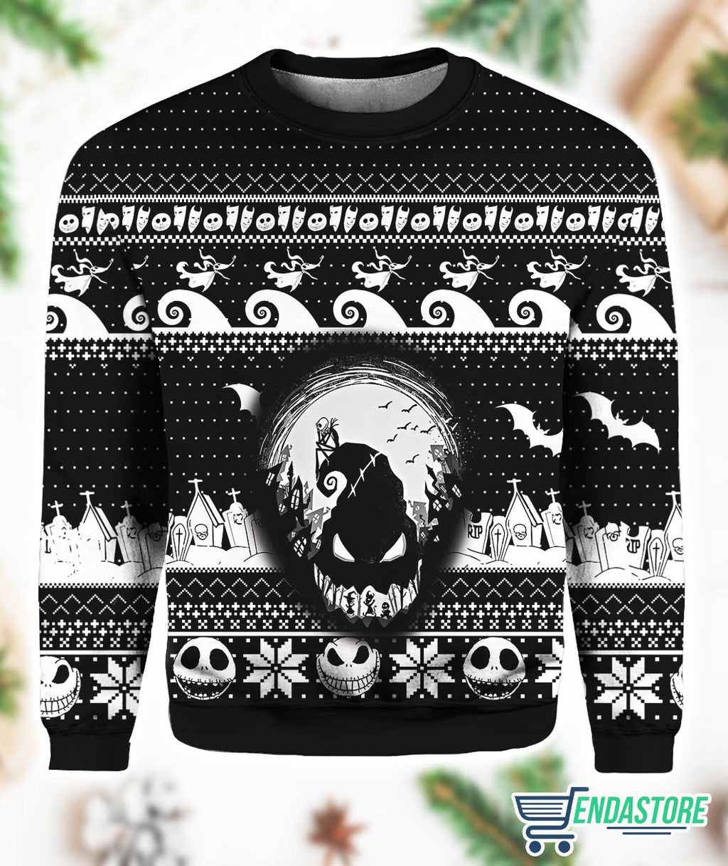 Jack Skellington Horror Nightmare Ugly Christmas Sweater product image 3