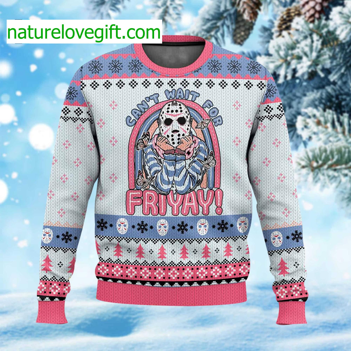 Jason Voorhees Can’t Wait For Friday Funny Ugly Sweater product image