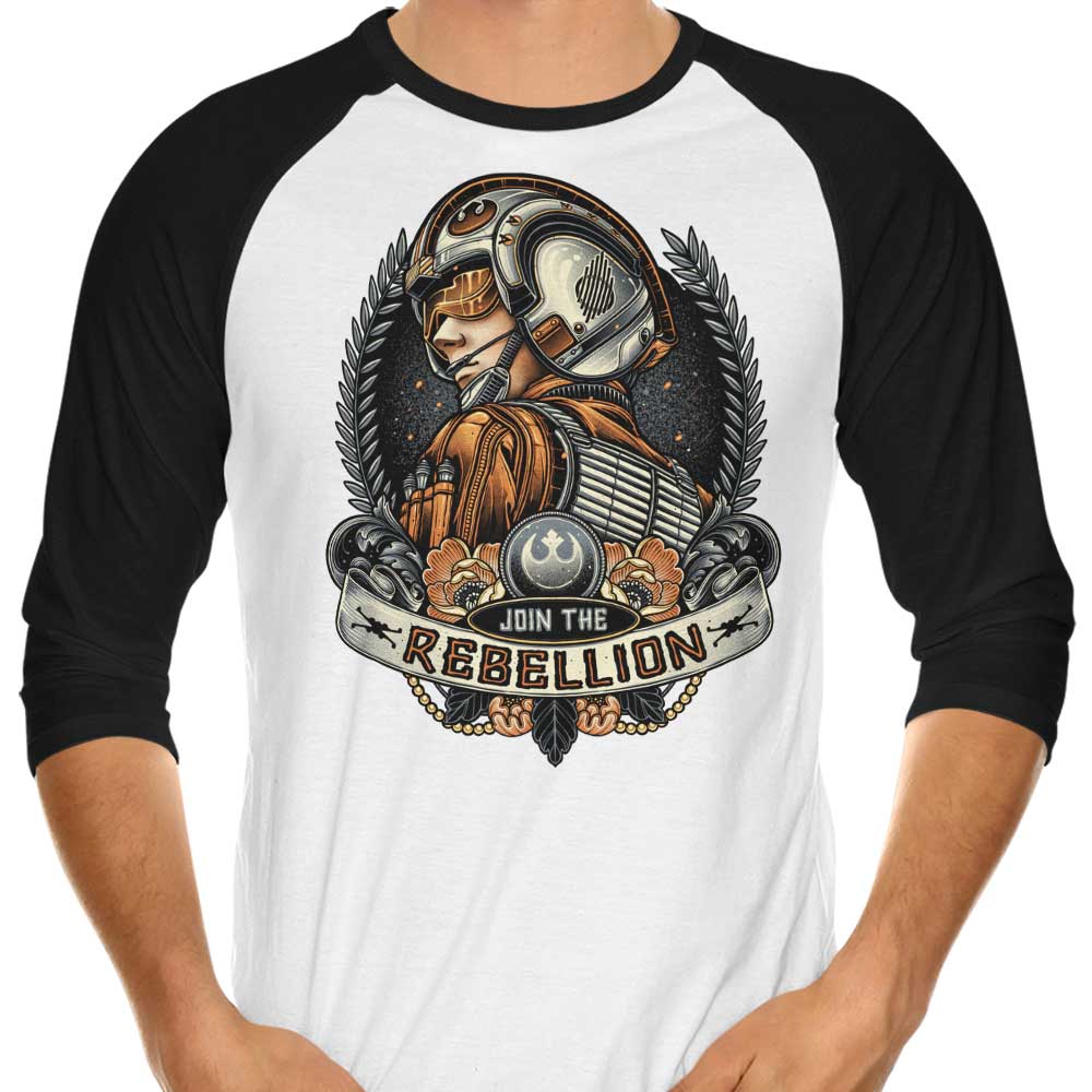 Join the Rebellion 3/4 Sleeve Raglan - Adult & Kids T-Shirts, Sweatshirts & Hoodies apparel design preview 1