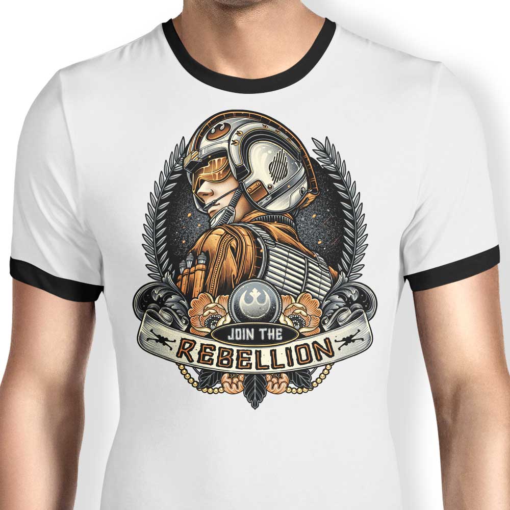 Join the Rebellion Ringer - Adult & Kids T-Shirts, Sweatshirts & Hoodies apparel design preview 1