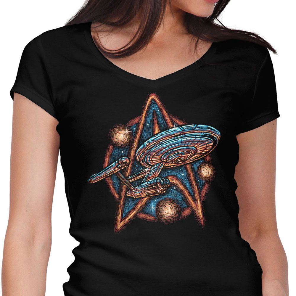 Journey to the Stars and Beyond Women's V-Neck - Adult & Kids T-Shirts, Sweatshirts & Hoodies apparel design preview 1