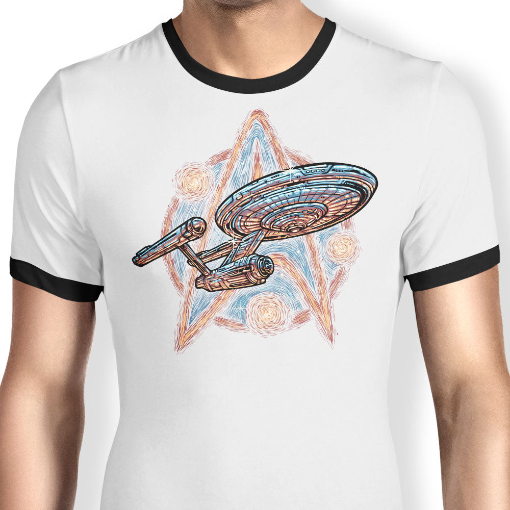 Journey to the Stars and Beyond Ringer - Adult & Kids T-Shirts, Sweatshirts & Hoodies apparel design preview 1