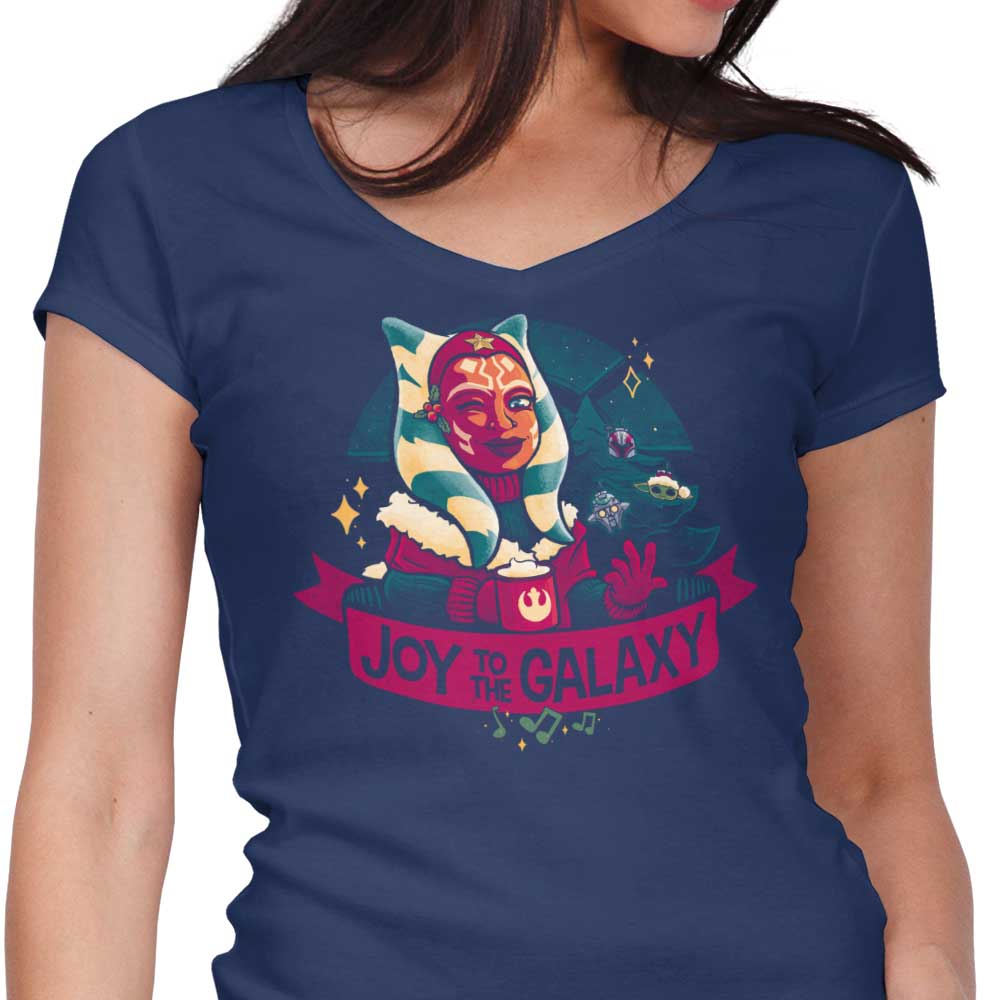 Joy to the Galaxy Women's V-Neck - Adult & Kids T-Shirts, Sweatshirts & Hoodies apparel design preview 1