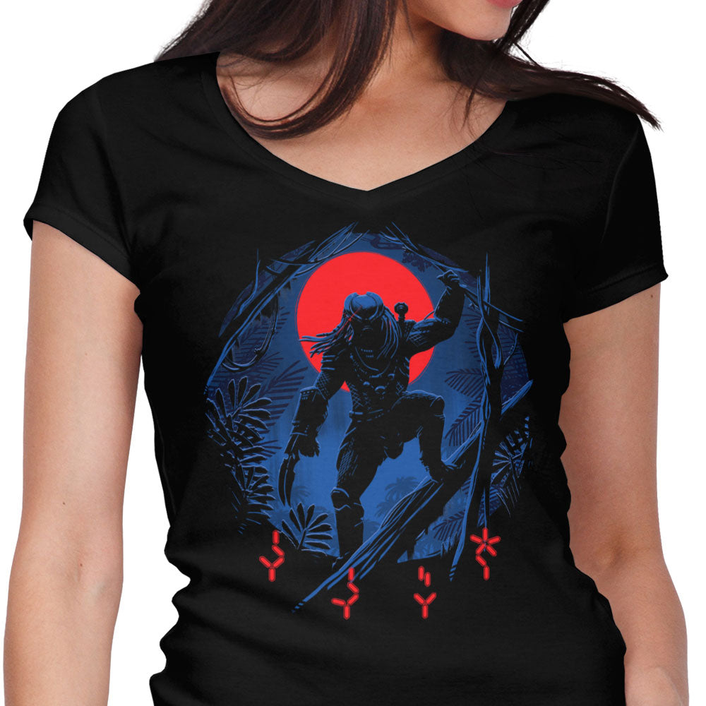 Jungle Warrior Women's V-Neck - Adult & Kids T-Shirts, Sweatshirts & Hoodies apparel design preview 1