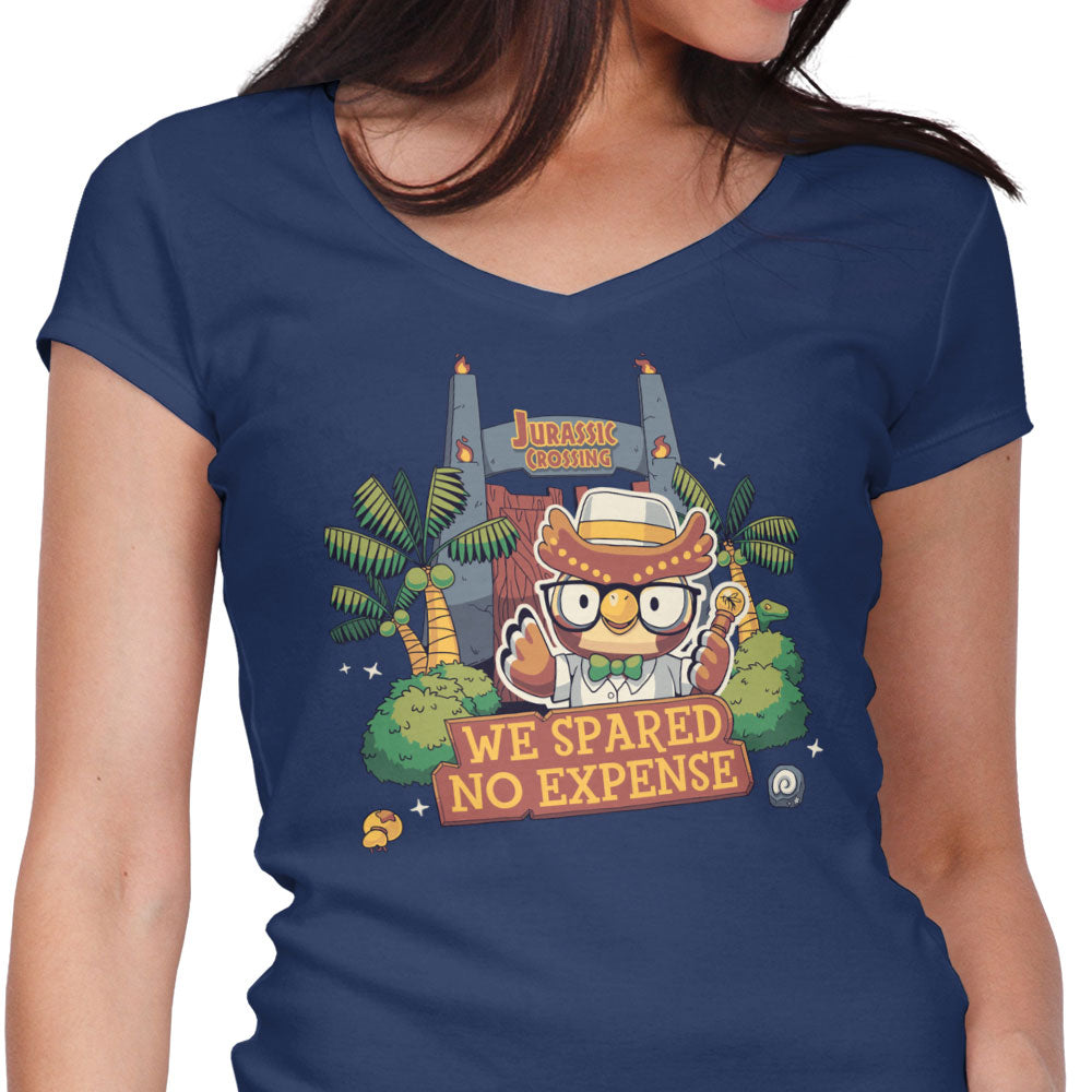 Jurassic Crossing Women's V-Neck - Adult & Kids T-Shirts, Sweatshirts & Hoodies apparel design preview 1