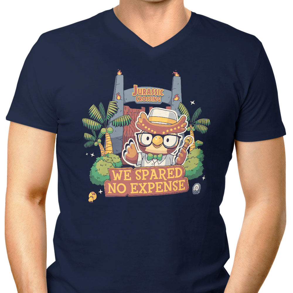 Jurassic Crossing Men's V-Neck - Adult & Kids T-Shirts, Sweatshirts & Hoodies apparel design preview 1