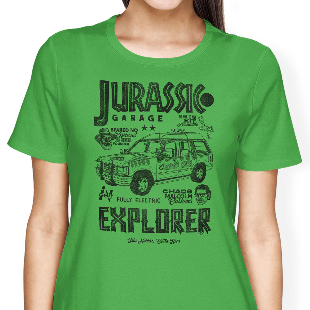 Jurassic Explorer Women's Apparel - Adult & Kids T-Shirts, Sweatshirts & Hoodies apparel design preview 1