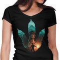Jurassic Footprint Women's V-Neck - Adult & Kids T-Shirts, Sweatshirts & Hoodies apparel design preview 1