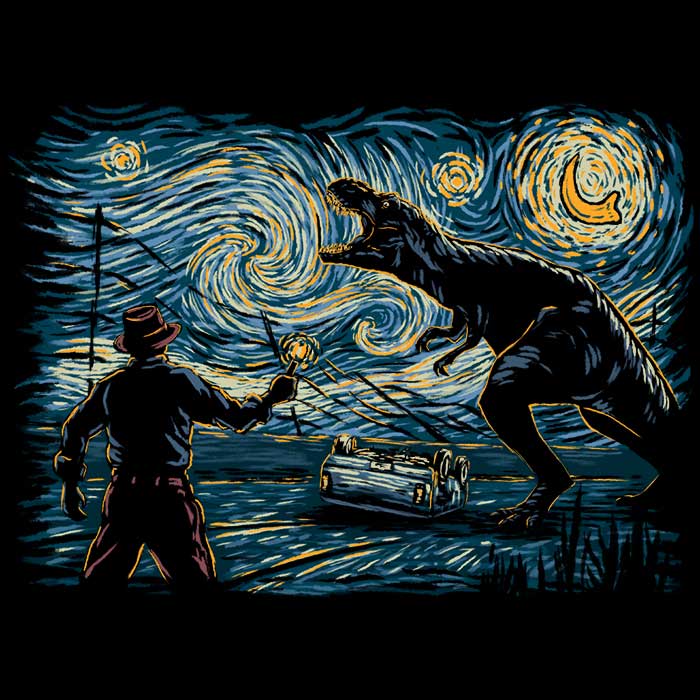 Jurassic Night - Adult & Kids T-Shirts, Sweatshirts & Hoodies apparel design preview 2