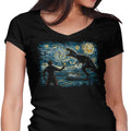 Jurassic Night Women's V-Neck - Adult & Kids T-Shirts, Sweatshirts & Hoodies apparel design preview 1