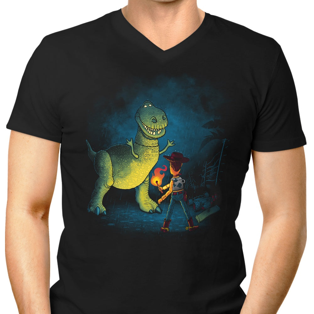 Jurassic Toys Men's V-Neck - Adult & Kids T-Shirts, Sweatshirts & Hoodies apparel design preview 1