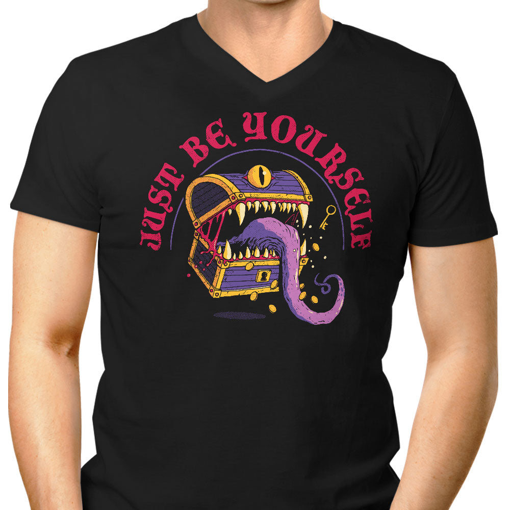 Just Be Yourself Men's V-Neck - Adult & Kids T-Shirts, Sweatshirts & Hoodies apparel design preview 1