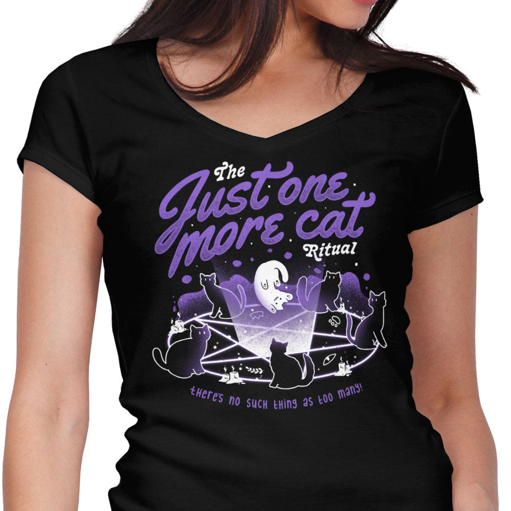 Just One More Cat Women's V-Neck - Adult & Kids T-Shirts, Sweatshirts & Hoodies apparel design preview 1